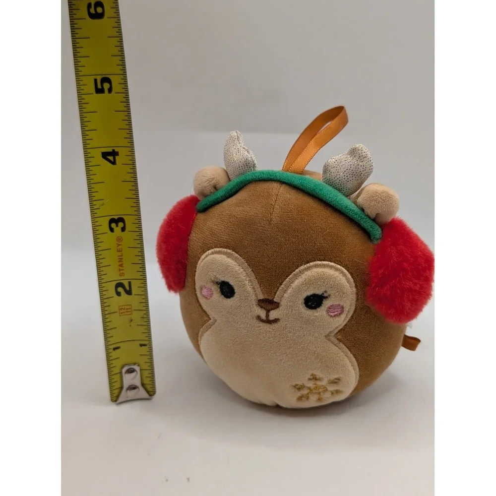 Squishmallows 4 Inch Dawn the Fawn Christmas Ornament Earmuffs‎ Snowflake Plush